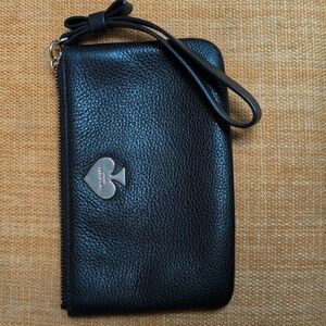 Kate Spade Leroy Street Black Pebble Leather Wristlet